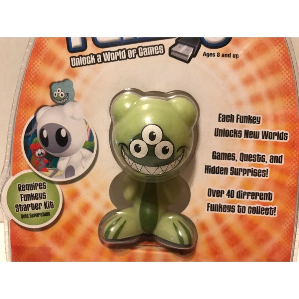 UB Funkeys Boggle Green Three Eyed Monster Figure Radica Mattel M1628 New Sealed